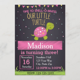 Uppmaning till sköldpaddsdagen (rosa) inbjudningar