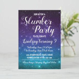 Uppmaning till slumber Party-kampanjen på födelsed Inbjudningar