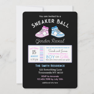 Uppmaning till Sneaker Boll Gender Reveal Inbjudningar