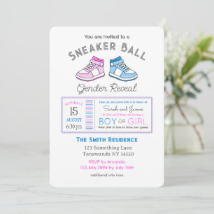 Uppmaning till Sneaker Boll Gender Reveal Inbjudningar