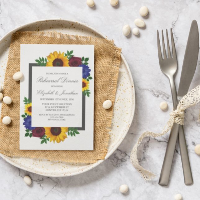 Uppmaning till solrosolja Ro Blommigt - middagsinb Inbjudningar (Skapare uppladdad)