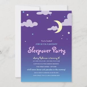 Uppmaning till Starlight Birthday Sleepover Party Inbjudningar