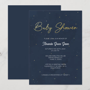 Uppmaning till Starry Natt Baby Shower Inbjudningar