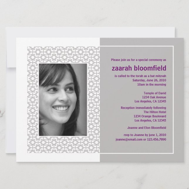 Uppmaning till Starry Ram Bat mitzvah (Extra Large Inbjudningar (Framsida)