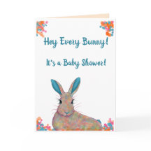 Uppmaning till Teal Gender Neutral Bunny Baby Show