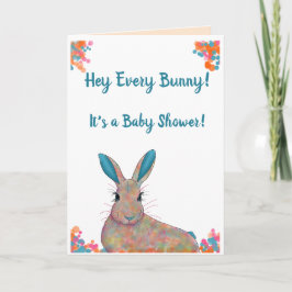 Uppmaning till Teal Gender Neutral Bunny Baby Show Inbjudan