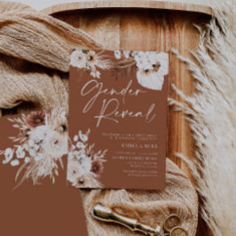 Uppmaning till Terracotta Boho Gender Reveal Inbjudningar