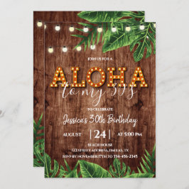Uppmaning till Tropical Aloha Rustic Birthday Inbjudningar