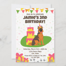 Uppmaning till tyska shepherd Birthday Inbjudningar