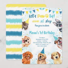 Uppmaning till valpar, inbjudan till födelsedag i