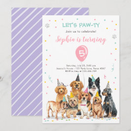 Uppmaning till valpar på födelsedagen Hund Party P Inbjudningar