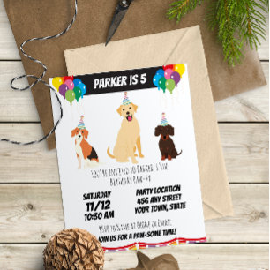 Uppmaning till valpar på födelsedagen inbjudningar