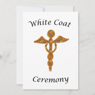 Uppmaning till White Jacka Ceremony Medical Symbol Inbjudningar