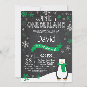 Uppmaning till Winter Onederland 1:a födelsedag Inbjudningar