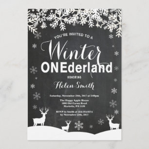 Uppmaning till Winter Onederland 1:a födelsedag Inbjudningar