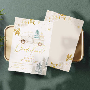 Uppmaning till Winter Onederland Snögubbe 1:a föde Inbjudningar