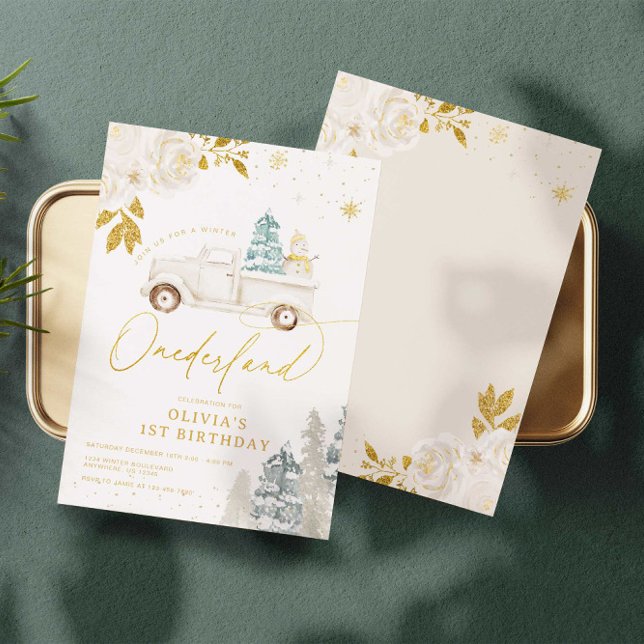 Uppmaning till Winter Onederland Snögubbe 1:a föde Inbjudningar (Skapare uppladdad)