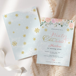Uppmaning till Winter Onederland Snowflake Birthda Meddelande