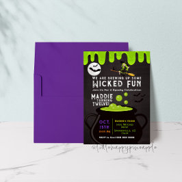 Uppmaning till Witches Cauldron Halloween Birthday Inbjudningar