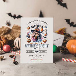 Uppmaning till Witches Night Halloween fest Inbjudningar