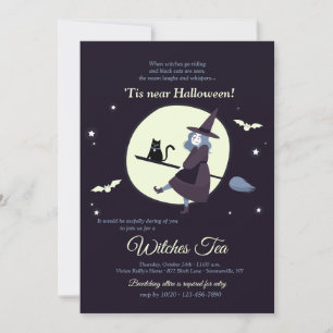 Uppmaning till Witches Tea Halloween Inbjudningar