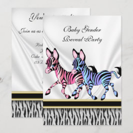 Uppmaning till Zebra Baby Gender Reveal Party Inbjudningar