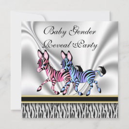 Uppmaning till Zebra Baby Gender Reveal Party Inbjudningar
