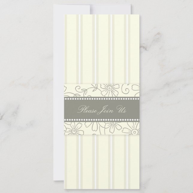 Uppmaningar om förnyelse av Cream Blommigt Bröllop Inbjudningar (Framsida)