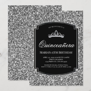 Uppmaningar till mousserande Silver Glitter Quince Inbjudningar