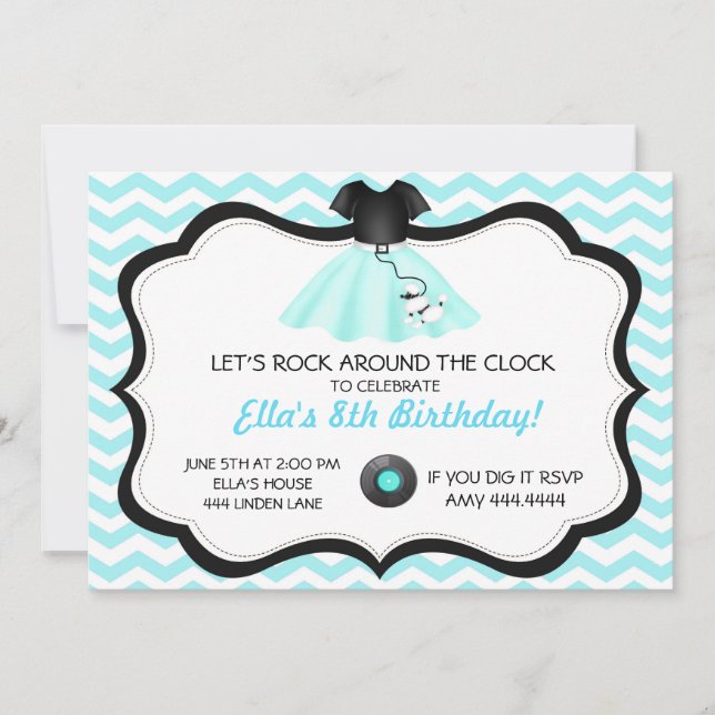 Uppmaningar till Retro Sock Skutt Skirt Birthday B Inbjudningar (Framsida)