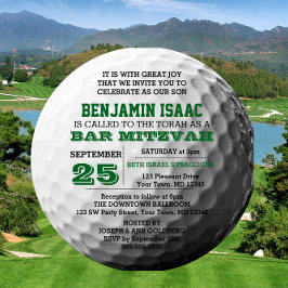 Uppmaningen Golf Boll Round Pub Mitzvah Inbjudningar