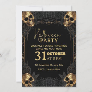 Uppmaningen Luxury Halloween fest - redigerbar Inbjudningar