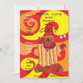 Uppmaningen till Groovy Peace Bear 1960-talet i St Inbjudningar