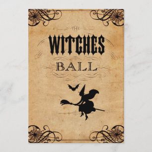 Uppmaningen till Witches Boll Halloween fest Inbjudningar