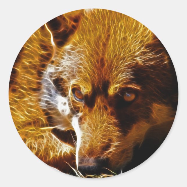 uppmärksam runt klistermärke (Framsida)