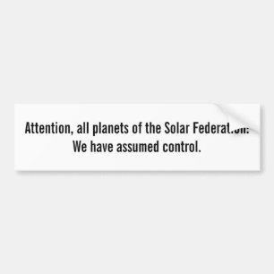 Uppmärksamhet alla planet av den sol- federatione bildekal