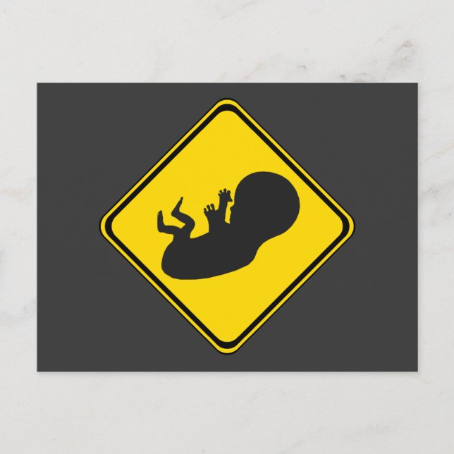 Uppmärksamhet: Baby framför oss! Vykort (Framsida)