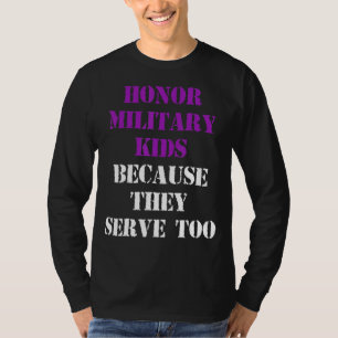 Uppmärksamhet för militär Lila under barnmånaden T Shirt