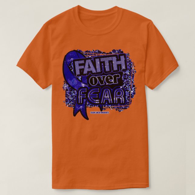 Uppmärksamhet i kolon Ribbon Faith over Fear Leopa T Shirt (Design framsida)
