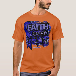 Uppmärksamhet i kolon Ribbon Faith over Fear Leopa T Shirt