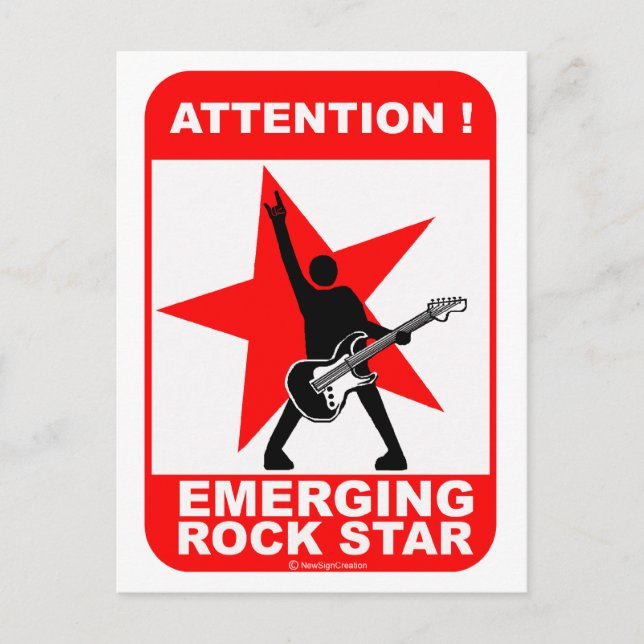 Uppmärksamhet! Nya rockstjärnor! Vykort (Framsida)