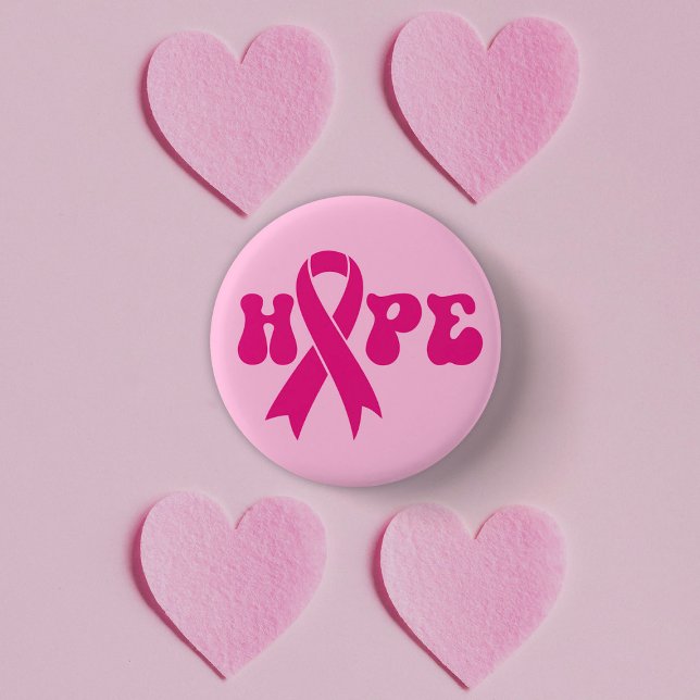 Uppmärksamhet om bröstcancer Ribbon Hope Knapp (Skapare uppladdad)