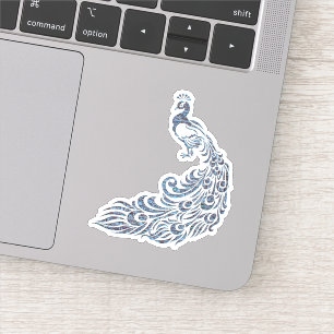 Uppmärksamhet på De Svan Blue Peacock Klistermärken