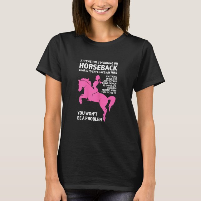 Uppmärksamhet på Horseback Reiten Pf T Shirt (Framsida)