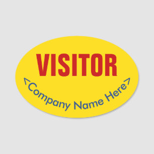 Uppmärksamhet på "VISITOR" Namn bricka Namnbricka