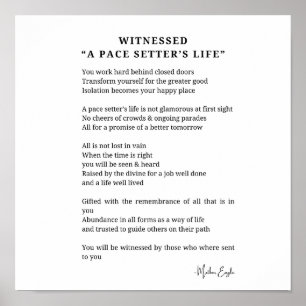 Uppmärksammad dikt poet för att stimulera liv poster