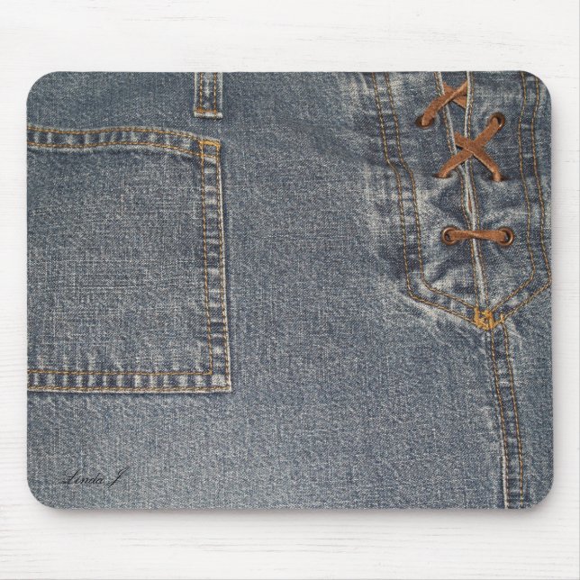 Uppmätt Denim Mousepad Musmatta (Framsidan)