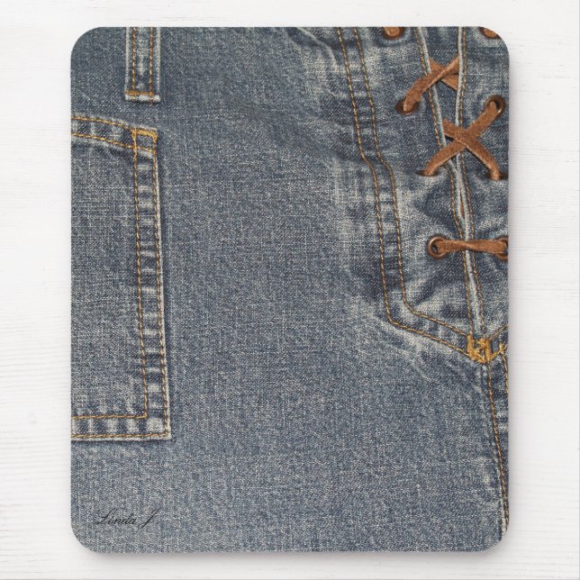 Uppmätt Denim Mousepad Musmatta (Framsidan)