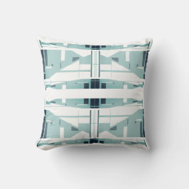 Uppmätt Grönt på vit, klassisk, symmetrisk motif Kudde