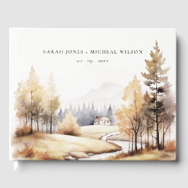 Uppmätt vattenfärgsfall Höger liggande Bröllop Gästböcker